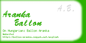 aranka ballon business card